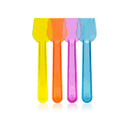 Long fluorescent colours plastic ice cream spoons