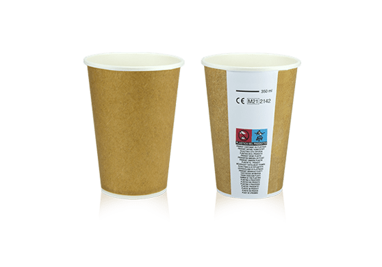 BYSNOW 300 Bicchieri Di Carta Kraft 350 Ml, Usa E Getta, Per Bevande Calde E Fredde, Marroni